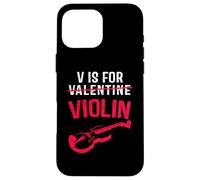 V is for Violonplayer Funny Valentines Day Music Adults Kid Coque pour iPhone 16 Pro Max