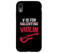 V is for Violonplayer Funny Valentines Day Music Adults Kid Coque pour iPhone XR