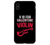 V is for Violonplayer Funny Valentines Day Music Adults Kid Coque pour iPhone XS Max