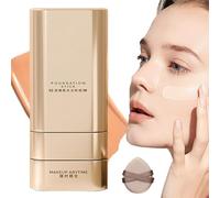 V-ivienbeauty Foundation Stick,2-in-1 Vivienbeauty Foundation,Multi-use Foundation Stick Makeup with Brush,Longwear Contour Stick Foundation Face Stick,Foundation Makeup,Natural Finish (03#, 20g)