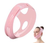V-Line Mentonnière de levage pour dormir, purement physique et sans effets secondaires, réutilisable, respirant, double menton, masque de levage pour amincir et façonner la mâchoire (rose)