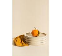 V&M Catering Lot de 4 assiettes porcelaine rond couleur beige, adapté au Lave-vaiselle et micro-onde (4)