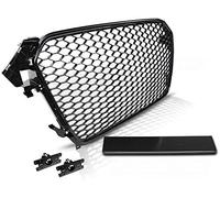 V-MAXZONE PARTS Calandre avant compatible avec Audi A4 B8 RS type Berline Avant 2011 2012 2013 2014 2015 RS-47 - Grille centrale sport en nid d'abeille - Noir brillant