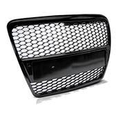 V-MAXZONE PARTS Calandre avant compatible avec Audi A6 C6 RS-Type Berline Avant 2004 2005 2006 2007 2008 RS-34 - Grille avant centrale sport en nid d'abeille - Noir brillant