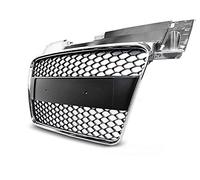V-MAXZONE PARTS Grille avant compatible avec Audi TT Coupé Roadster 2006 2007 2008 2009 RS-10 - Grille centrale sport en nid d'abeille - Chromé