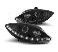 V-MAXZONE PARTS Phares LED noirs compatibles avec SEAT LEON ALTEA TOLEDO 2005 2006 2007 2008 2009 RS-2283 feux avant de voiture phares côté conducteur et passager ensemble de phares