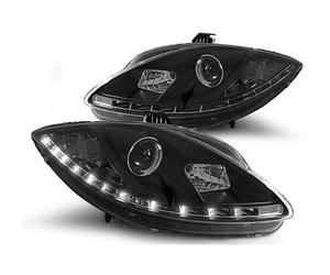 V-MAXZONE PARTS Phares LED noirs compatibles avec SEAT LEON ALTEA TOLEDO 2005 2006 2007 2008 2009 RS-2283 feux avant de voiture phares côté conducteur et passager ensemble de phares