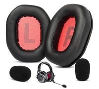 V-MOTA Coussinets de rechange et microphone en mousse pour casque supra-auriculaire Teufel Cage Gaming HD (cuir synthétique)