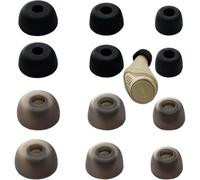 V-MOTA Embouts d'oreille en silicone, remplacement pour casques Jabra Elite Series 2/3/65t/75t/7 Pro, Active 65T ANG 75T, 2 ensembles L/M/S, noir (noir + gris)
