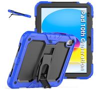 V-MOTA Étui de protection de qualité militaire 11" pour iPad 10{^>e<^} 2022 et 11ème A16 2025 A3354, coque hybride avec design anti-choc, fente pour stylo, support (bleu)