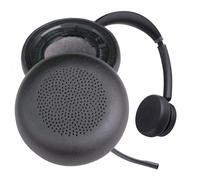 V-MOTA Paire de coussinets de rechange pour casque Yealink WH64, WH66, UH36, YHS36, YHD362, YHM361, WHM621, WHM622, WHD621, WHD622, BH70, noir