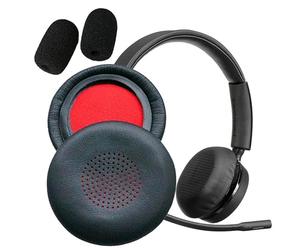 V-MOTA Voyager 4200 UC Series Coussinets d'oreille + micro éponge coupe-vent compatibles avec Poly Voyager 4210 4220 4300 4310 4320 4310-M 4320-M Office et UC Features Headset (1 lot)