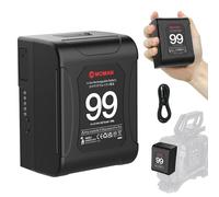 V Mount Batterie, Moman Power99 Mini V-Lock Batteries 99Wh/14,4V avec Deux Sorties D-Tap & 65W USB-C pour Blackmagic BMPCC 4K/6K, DSLR, Caméra, Caméscopes, V-Mount-Batteries-Caméscopes-Portable