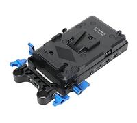 V Mount Lock Battery Plate Power Supply Splitter Adapter, Camera External V Mount Battery Plate en EL14 Dummy Battery 15mm Rod Clamp, High Efficiency Conversion Rate for D5500