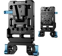 V Mount Plaque de Batterie avec Double Pince à Tige de 15 mm, V Lock Mount Plaque de Base de Batterie Sdapter pour l'alimentation de l'appareil Photo, SC-VM-A