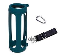 V-PORYADKU LTGEM Coque de protection en silicone pour enceinte Bluetooth portable JBL Flip 6 avec mousqueton supplémentaire et sangle - Bleu (étui uniquement)