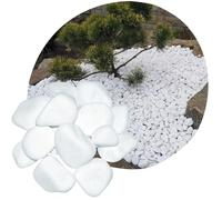 V-PREMIUM SOLUTION -Thassos Galets en marbre blanc - Pierre décorative - Décoration de jardin - Pierre décorative - Décoration de jardin naturelle en Grèce - Brillance blanche neige - Galets