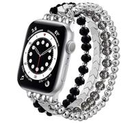 V.R.HOPE Bracelet à perles compatible avec Apple Watch - 40 mm, 41 mm, 42 mm, 38 mm - Pour femme - En cristal - Élastique et élastique - Convient pour iWatch SE et Series 10 9 8 7 6 5 4 3 2 1 - Grand