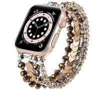 V.R.HOPE Bracelet de perles pour Apple Watch 40 mm, 41 mm, 42 mm, 44 mm, 45 | Un accroche-regard unique : bracelet de rechange fait à la main pour iWatch SE et séries 11/10/9/8/7/6/5/4/3/2/1. Élégant et