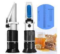 V·RESOURCING Miel Réfractomètre, Hand Held être '(Baume)/Brix/Eau Réfractomètre pour Miel, Test, Tri-Scale (Baume : 38-43 ° ; Brix : 58-92% ; de l'eau : 12-27%)