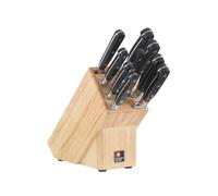 RICHARDSON SHEFFIELD V SABATIER Bloc à Couteaux avec 10 Couteaux tranchants en Acier Chrome-molybdène Vanadium Massif avec Trou en Bois Massif et Beau Design