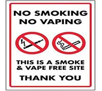 V Safety 57058AN-S Panneau autocollant Inscription No Smoking No Vaping/This is a Smoke & Vape Free Zone 150 mm x 200 mm