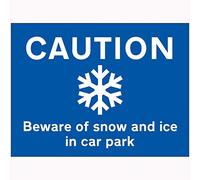 V Safety 7A159BR-RB VSafety Caution Beware of Snow and Ice In Car Park Sign Panneau en plastique rigide 600 mm x 450 mm 2 mm