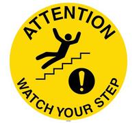 V Safety Attention Watch Your Step Panneau de sol antidérapant 450 x 450 mm