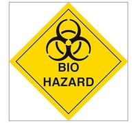 V Safety Bio Hazard Panneau de sécurité en plastique rigide ultra résistant 100 x 100 mm 2 mm