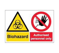 V Safety Biohazard/Authorised Personel Only - Paysage 400 x 300 mm - Panneau de sécurité autocollant en vinyle