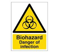 V Safety Biohazard Danger of Infection Panneau de sécurité en aluminium composite 450 x 600 mm 3 mm