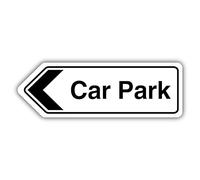 V Safety Car Park Flèche Gauche Panneau en plastique rigide 300 x 100 mm 2 mm