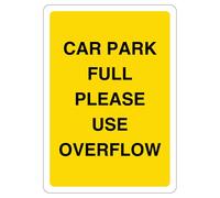 V Safety Car Park Full Please Use Overflow Panneau de sécurité en aluminium composite 210 x 297 mm Format A4 3 mm