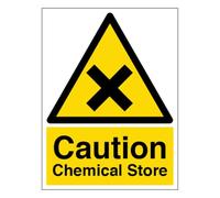 V Safety Caution Chemical Store - Portrait 200 x 300 mm - Panneau de sécurité autocollant en vinyle