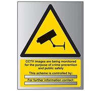 V Safety CCTV Images Are Being Monitored Panneau en aluminium rigide 150 mm x 200 mm 1,6 mm