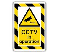 V Safety CCTV In Operation - ExtraViz Panneau de sécurité autocollant en vinyle 250 x 350 mm