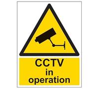 V Safety CCTV In Operation - Panneau de sécurité en aluminium composite 450 x 600 mm - 3 mm