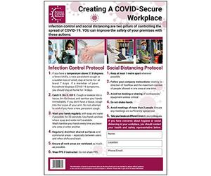 V Safety Covid-Secure Poster en polypropylène standard 297 x 420 mm