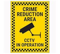 V Safety Crime Reduction Area/CCTV In Operation Panneau de sécurité en aluminium brossé 3 mm 150 x 200 mm