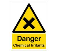 V Safety Danger Chemical Irritants - Portrait 200 x 300 mm - Panneau de sécurité en plastique rigide 2 mm