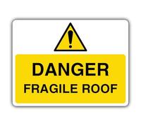 V Safety Danger Fragile Roof Panneau de sécurité 300 x 225 mm Autocollant pour fenêtre