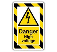 V Safety Danger High Voltage - ExtraViz Panneau de sécurité en aluminium composite 3 mm 250 x 350 mm