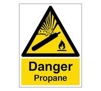V Safety Danger Propane Panneau de sécurité autocollant en vinyle 200 x 300 mm