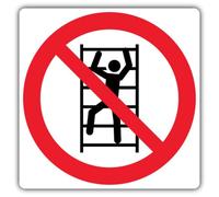 V Safety Do Not Climb On Racking Panneau autocollant en vinyle effet aluminium 400 x 400 mm Fabriqué en Grande-Bretagne