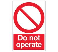 V Safety Do Not Operate - Panneau de sécurité en plastique rigide 150 x 200 mm 2 mm