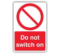 V Safety Do Not Switch On Panneau de signalisation en aluminium brossé 200 x 300 mm Fabriqué en Grande-Bretagne