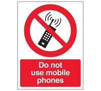V Safety Do Not Use Mobile Phones Autocollant pour fenêtre 150 x 200 mm