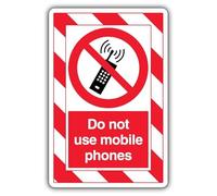 V Safety Do Not Use Mobile Phones ExtraViz Panneau de sécurité en aluminium composite 3 mm 250 x 350 mm