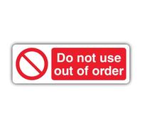 V Safety Do Not Use Out Of Order Panneau réfléchissant en aluminium composite 600 x 200 mm