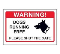 V Safety DP004AL-S Panneau adhésif en vinyle pour chien Running Free, Please Shut The Gate 150 mm x 100 mm
